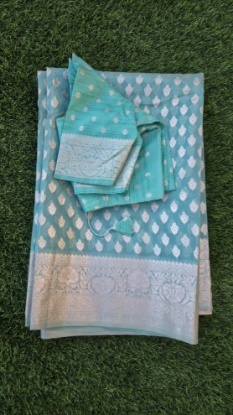 Picture of New Mint green banaras saree