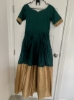 Picture of Bottle Green Long Frock with Pichwai Dupatta