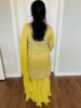 Picture of Yellow georgette sharara set