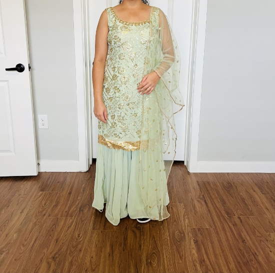 Picture of Light green sharara set