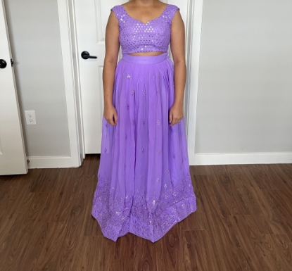 Picture of Lavender mirror work lehenga