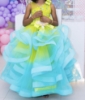 Picture of Li & Li Birthday Frock Green and Aqua Blue 6-7y