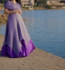 Picture of Tissue Purple 2 layered Long Frock. 