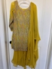 Picture of Yellow georgette sharara set
