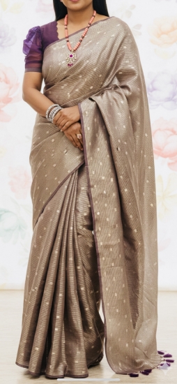 Picture of Pure Brocade Banarasi metallic  Saree with Ruffles Blouse 