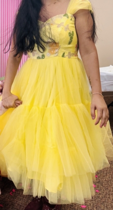 Picture of Yellow better and benarasi designer Gown