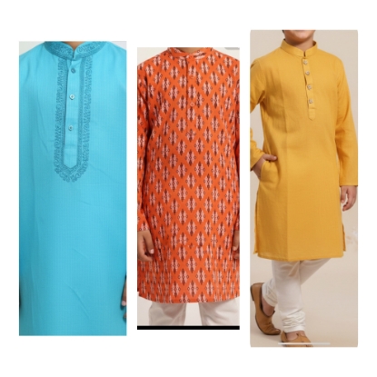Picture of Combo :3  Kurtha Tops with 1 bottom 8-9y