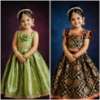 Picture of benarasi lehenga and frock combo 4-6Y