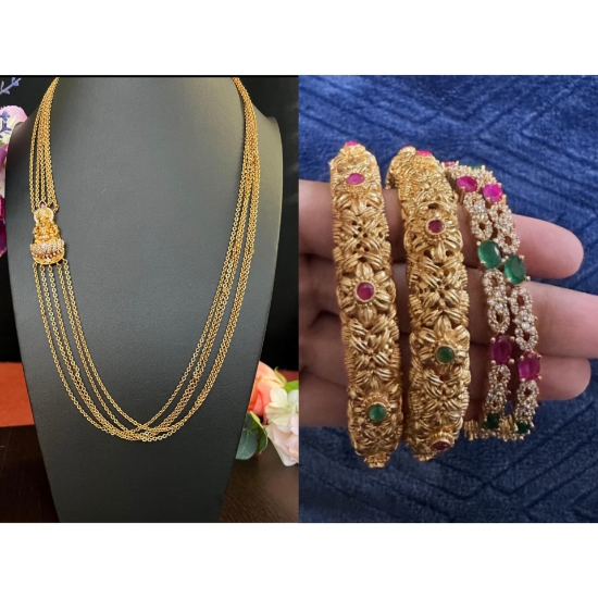 Picture of Chandra haram and bangles combo