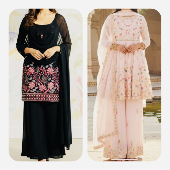 Picture of Combo : Party Wear : Pure Georgette Sharara Sets