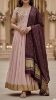 Picture of Pink Anarkali with Wine Patola Silk Dupatta