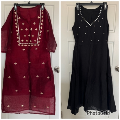 Picture of Maroon and Black Kurti Combo