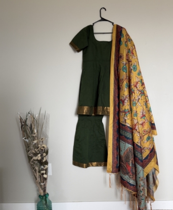 Picture of Never worn Handloom Mangalgiri cotton sharara set 