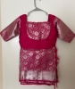 Picture of Combo: Light weight Pink Pattu Saree with silver zari and Red Banaras Saree