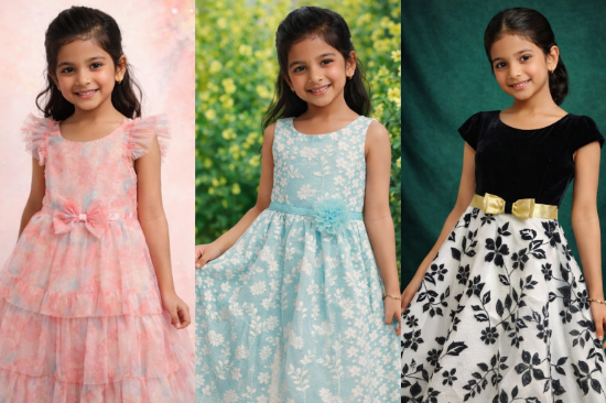 Picture of Kids Party Wear Dresses Combo 4-5y