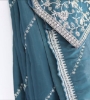 Picture of Blue organza saree with embroidery 