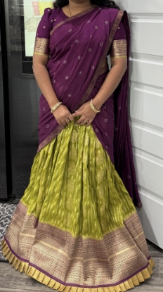 Picture of Purple benaras lehenga with Georgette dupatta