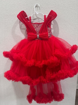 Picture of Red party wear frock 1-2y