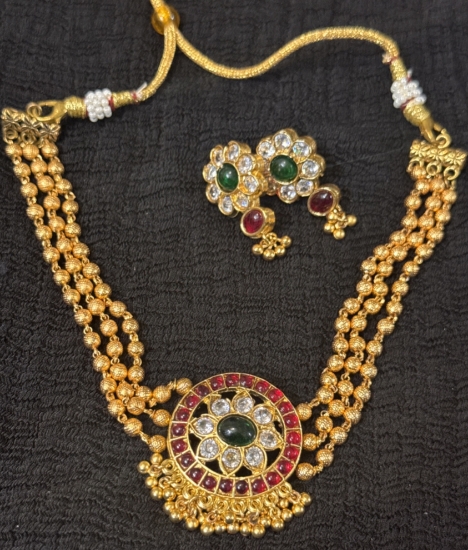 Picture of New gold beads choker set 