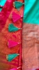 Picture of Semi Patola saree with big kanchi border and customized maggam work blouse