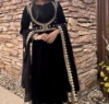 Picture of Black velvet pakistani anarkali set