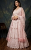 Picture of Baby pink heavy pearl work bridal lehenga