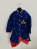 Picture of Maggam work sherwani in silver and blue 2-3y