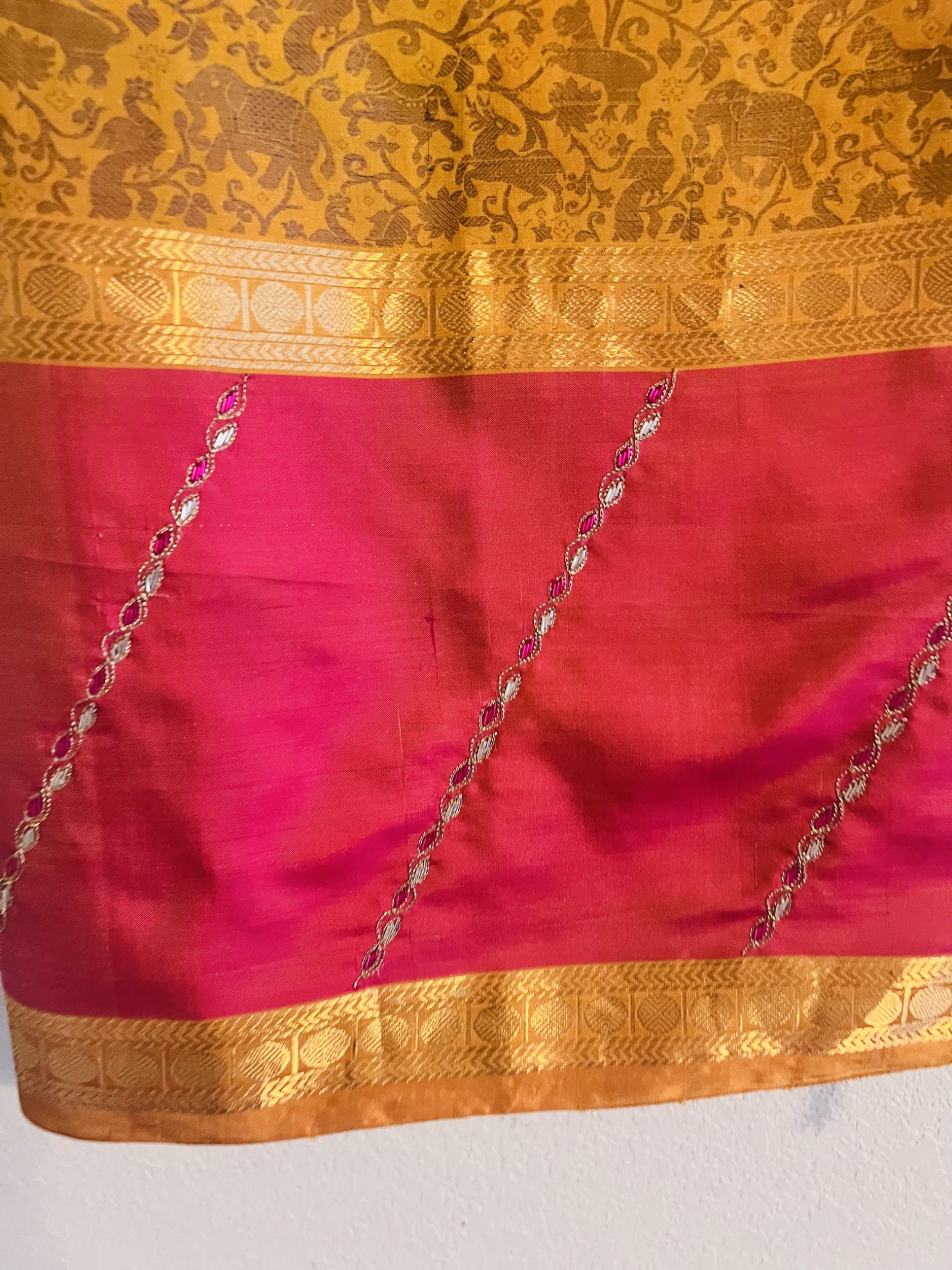 PunarviAuthentic PreLoved SustainableHandloom Gap Border Kanchi Saree 