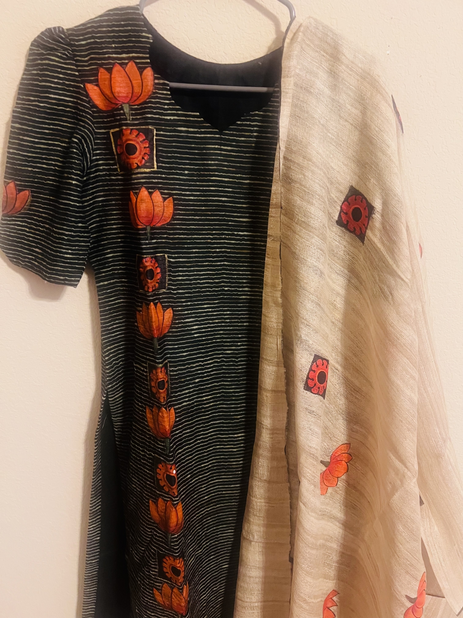PunarviAuthentic|PreLoved|SustainableCombo : Hand Painted 3 Pc Kurthi Sets