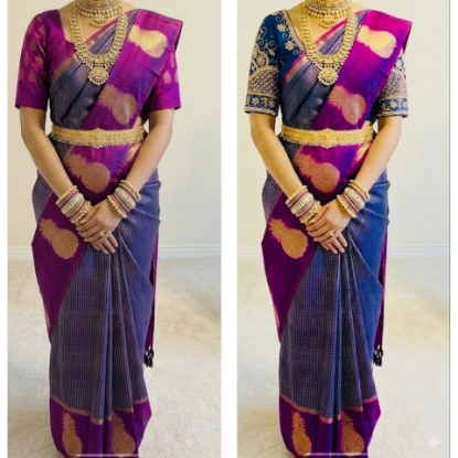 Picture of Handloom Kanchi  Pattu saree with 2 blouses 