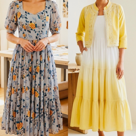 Picture of Combo : Premium Georgette & Mul  cotton Dresses 