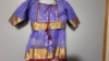 Picture of Lavender and red pure chanderi saree with custom made blouse 