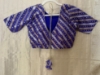 Picture of Elegant Ivory silver fancy saree with stylish blue Banaras  Blouse.
