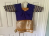 Picture of Stunning Mustard Yellow Banarasi Saree with Custom Designer Royal Blue Blouse
