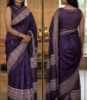 Picture of New Elegant Deep Purple Tussar Silk saree