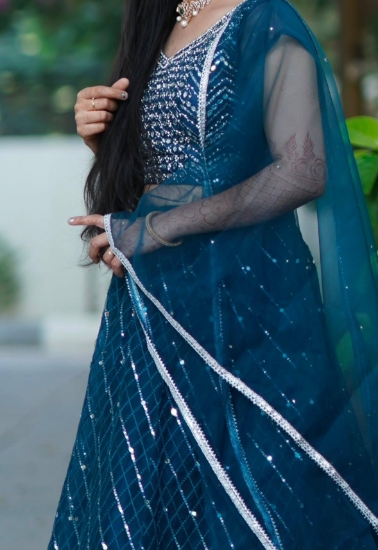 Picture of The Midnight Mirage Indo Western Lehenga