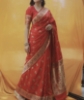 Picture of Crimson Red Banarasi Silk Saree with Rich Meenakari Zari Pallu and Stitched Blouse S