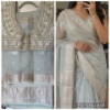 Picture of Pastel Pista color soft lightweigh Saree with stylish sleeveless blouse