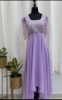 Picture of Lilac Gorgette high low Pattern Dress with Handwork