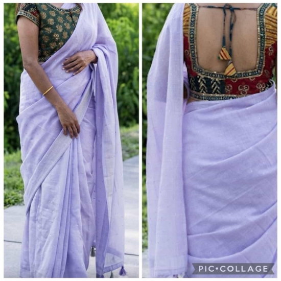 Picture of Lavender Saree and Multi-Color Sequin Blouse