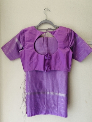 Picture of Lilac and silver soft silk saree