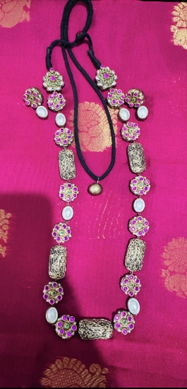 Picture of Terracotta neck piece with matching earrings