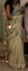 Picture of Off White painted saree with brand new blouse