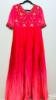 Picture of Pl726 Dual Shaded Peach chinnon Long Frock with Maggam yoke