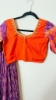 Picture of PL734 Orange and yellow crushed lehenga
