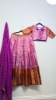 Picture of PL737 onion pink tissue pattu lehenga with banaras duppata.