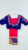 Picture of PL738 Pink and blue paattu saree with 32 work embroidery velvet blouse