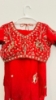 Picture of PL748 Red space silk saree with all over work blouse 
