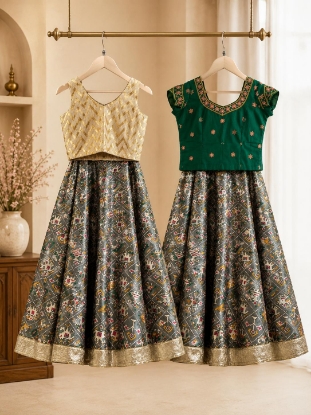 Picture of Patola lehenga with croptop and blouse 6-8Y