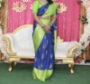 Picture of Royal blue with parrot-green border  saree